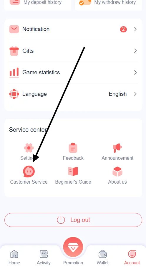 Click-the-customer-service-button