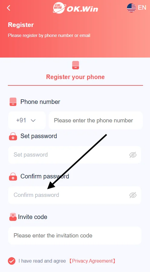 confirm the account password