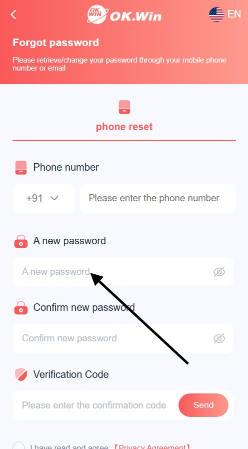set a new password