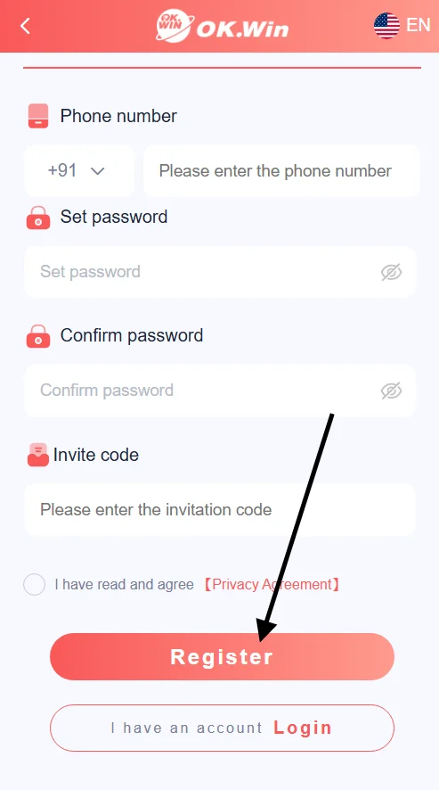 tap register button last
