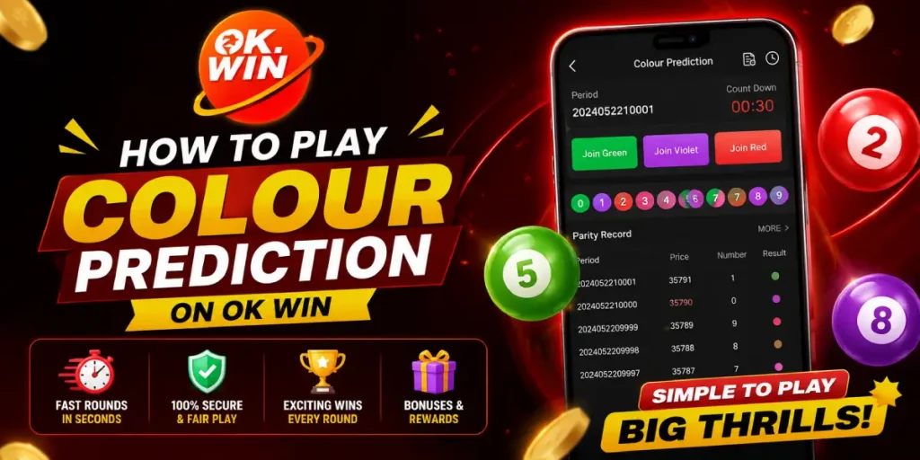 Play colour prediction on Ok Win Game